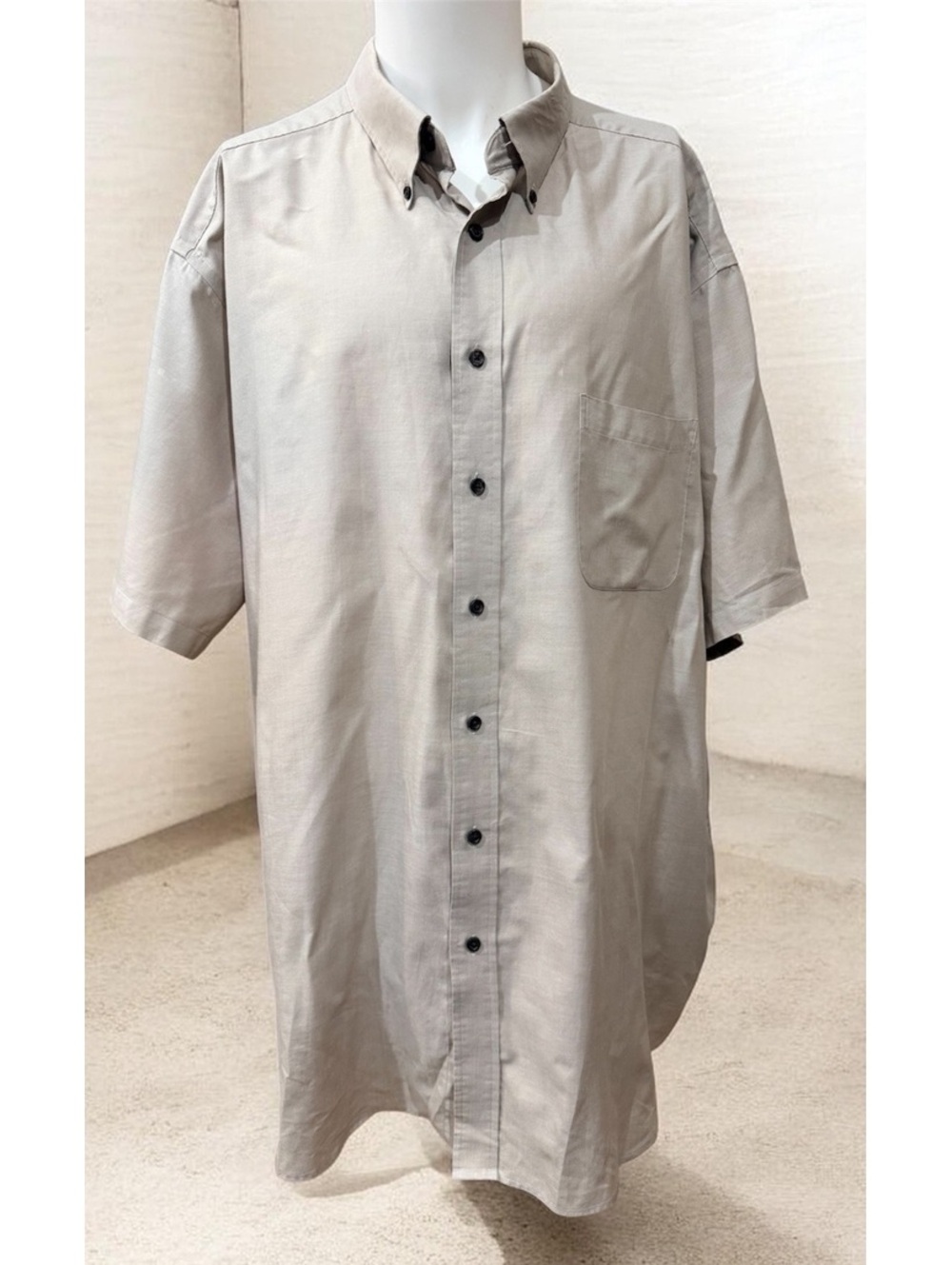 Roundtree & Yorke TravelSmart Men's Button-Down Shirt Beige 4XT